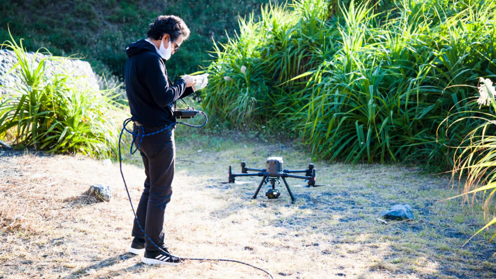 赤外線カメラ搭載ドローン実証実験