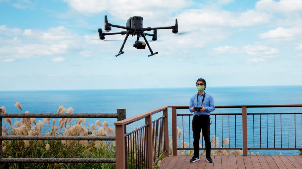 赤外線カメラ搭載ドローン実証実験