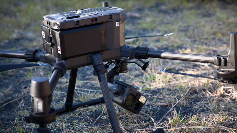 赤外線カメラ搭載ドローン実証実験